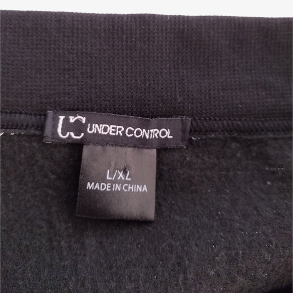 Under Control Black and Silver Metallic Shimmering Fleece Lined Leggings - Picture 9 of 11
